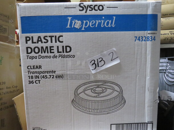 Box Of Sysco Plastic Dome Lid. 2XBID