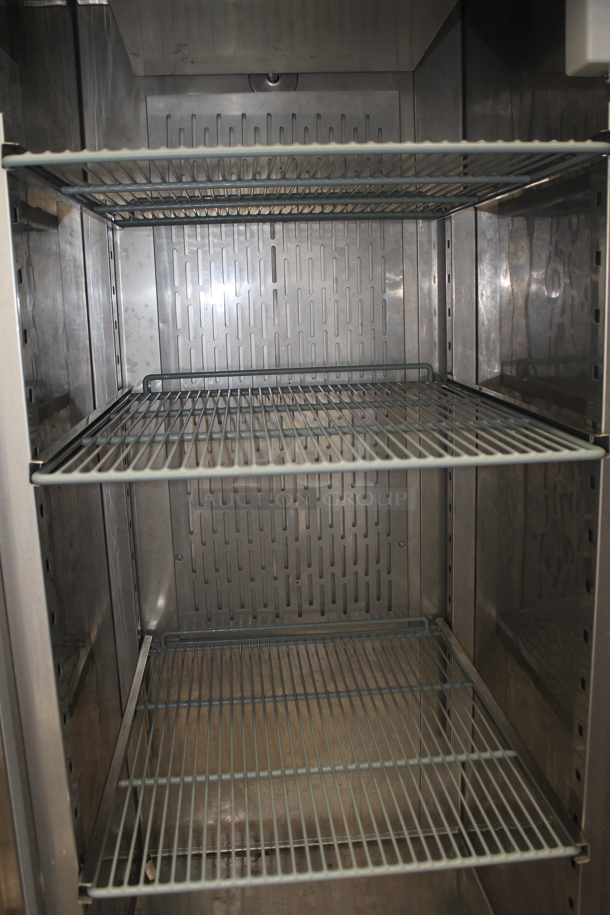 Avantco 178CFD1FF Stainless Steel Commercial Single Door Reach In Freezer w/ Poly Coated Racks on Commercial Casters. 115 Volts, 1 Phase. Tested and Working! - Image 4 of 5