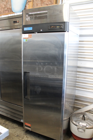 Turbo Air M3R24-1 Stainless Steel Commercial Single Door Reach In Cooler w/ Poly Coated Racks. 115 Volts, 1 Phase. Tested and Working!