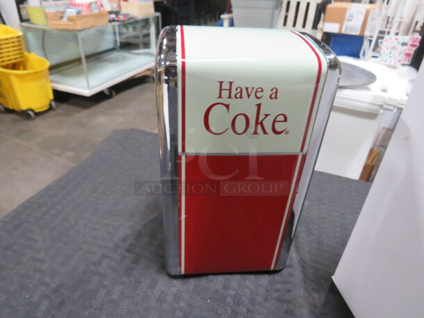 NEW Coca Cola Vintage Look Tabletop Metal Dual Sided Napkin Dispensers. 2XBID - Image 2 of 3