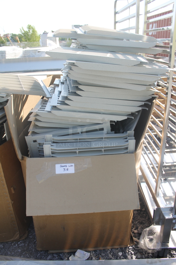 ALL ONE MONEY! Lot of BRAND NEW! Gray Poly Pieces to Shelving Unit. - Image 3 of 9
