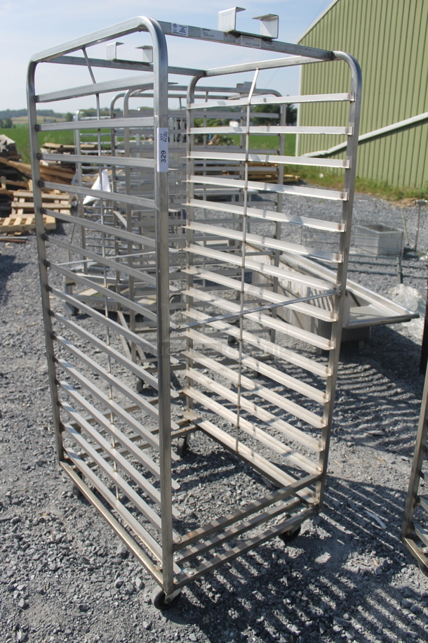 BRAND NEW! Metal Commercial Pan Transport Rack w/ Top Guide Rail for Rack Oven on Commercial Casters.  - Image 2 of 5
