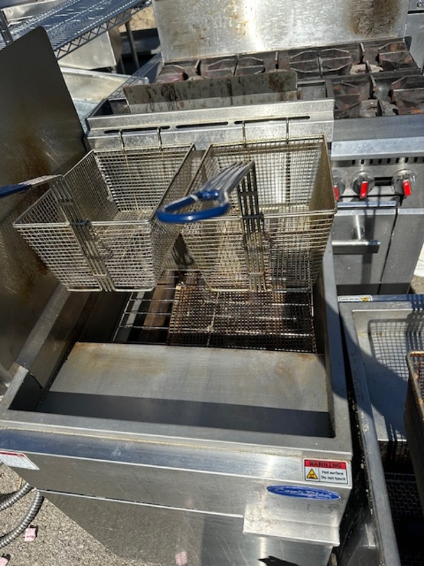 One Cook Rite Natural Gas 75lb Floor Fryer With 2 Baskets On Casters. Model# ATFS-75. 21X31X43 - Image 3 of 3