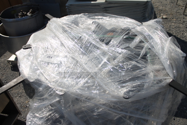 ALL ONE MONEY! PALLET LOT of Black Metal Table Bases and High Chair. - Image 2 of 6