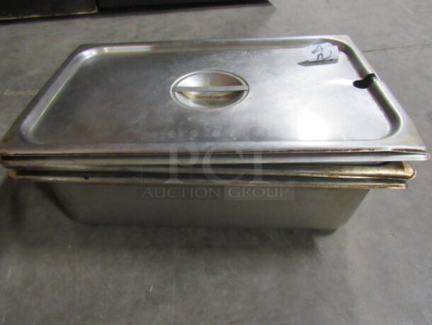 One Full Size 6 Inch Deep Hotel Pan With Lid.