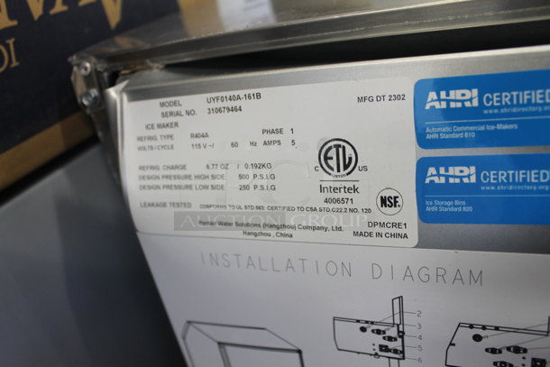BRAND NEW SCRATCH AND DENT! 2023 Manitowoc UYF0140A-161B Commercial Stainless Steel Undercounter Electric Ice Maker. 115V, 1 Phase.   - Image 6 of 6