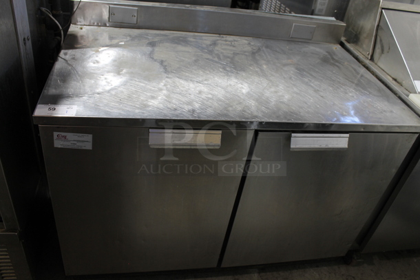 Delfield ST4148 Stainless Steel Commercial Work Top 2 Door Cooler. 115 Volts, 1 Phase. Tested and Working!