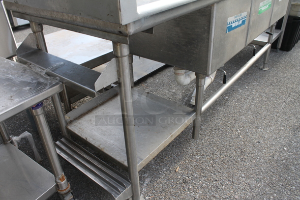 Stainless Steel Commercial 3 Bay Sink w/ Dual Drain Boards, Faucet, 2 Handles and 2 Under Shelves. Bays 20x26. Bays 21x28 - Image 5 of 6