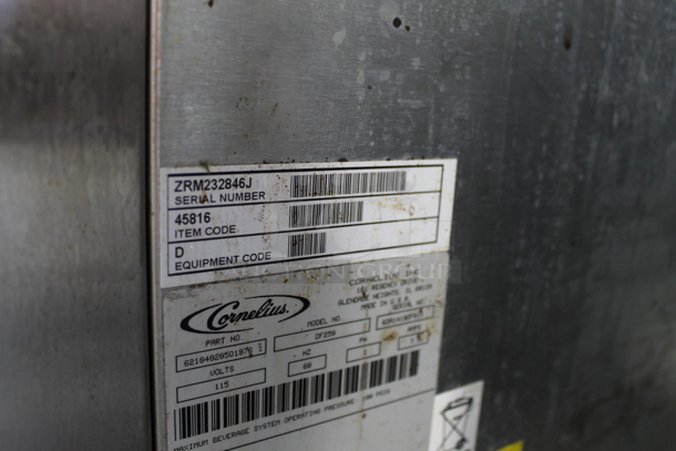 Cornelius DF250 Stainless Steel Commercial Countertop 8 Flavor Carbonated Beverage Machine. 115 Volts, 1 Phase.  - Image 7 of 7