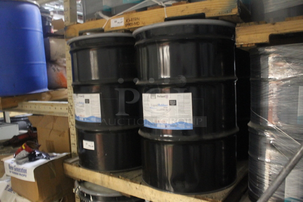 ALL ONE MONEY! PALLET LOT OF 4 Black Barrels of ProGuard Liquid Rubber. BUYER MUST REMOVE.  - Image 3 of 4