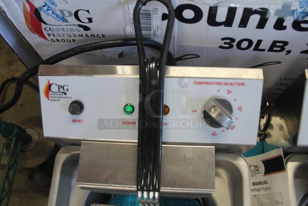 BRAND NEW SCRATCH AND DENT! CPG 351EF302 Cooking Performance Group Commercial Stainless Steel Electric Countertop Dual Tank Fryer. Tested And Working! - Image 3 of 10
