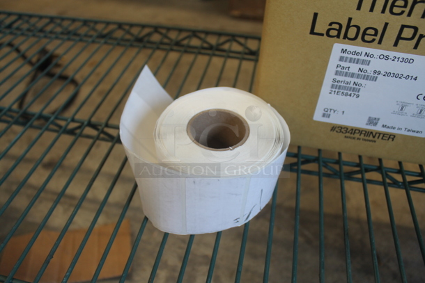 BRAND NEW SCRATCH AND DENT! Avaweigh OS-2130D Thermal Label Printer With Labels And Software And Documentation Disc. Tested And Working! - Image 4 of 7
