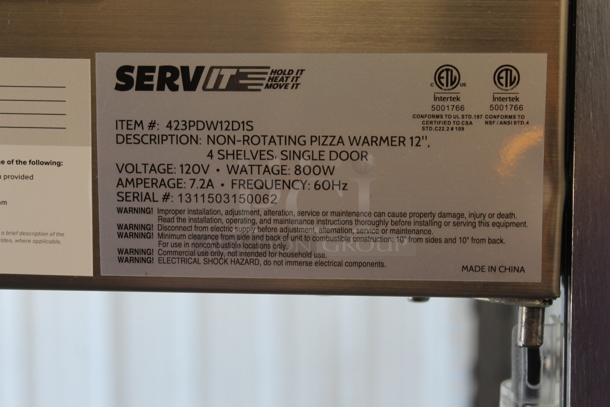 BRAND NEW SCRATCH AND DENT! ServIt 423PDW12D1S Stainless Steel Commercial Countertop Full-Service Countertop Display Warmer with 4 Shelves. Tested and Working! - Image 7 of 7