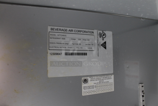 Beverage Air WTF24AHC Stainless Steel Commercial Single Door Undercounter Cooler on Commercial Casters. 115 Volts, 1 Phase. Tested and Working! - Image 3 of 3