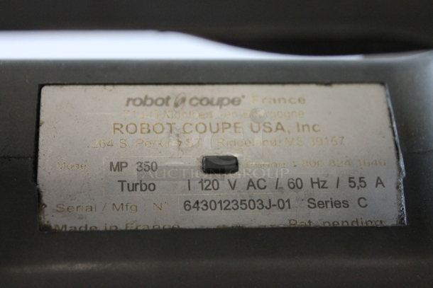 Robot Coupe MP 350 Turbo Stainless Steel Commercial Immersion Blender. 120 Volts, 1 Phase. Tested and Powers On But Parts Do Not Move - Image 7 of 9