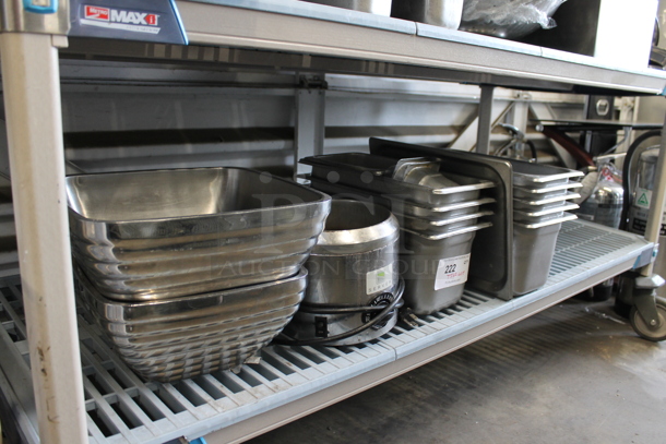 ALL ONE MONEY! Lot of Metal Including Bowls, Drop In Bins and Server FS-2 Topping Warmer. - Image 3 of 7