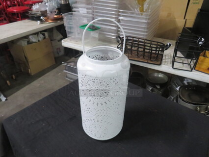 White Metal Lantern. 4XBID