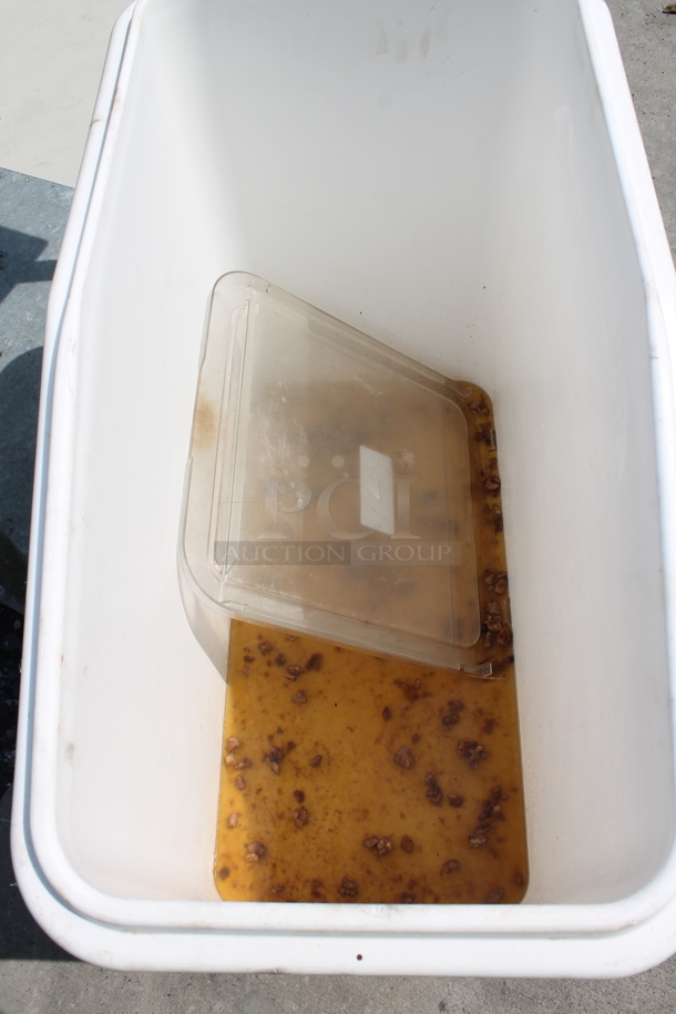 White Poly Ingredient Bin on Commercial Casters. - Image 4 of 5