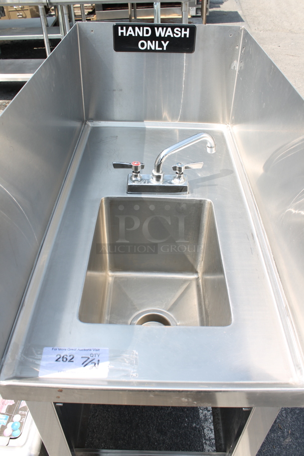 Stainless Steel Commercial Single Bay Sink w/ Faucet, Handles and Side Splash Guards. Bay 10x14 - Image 6 of 8