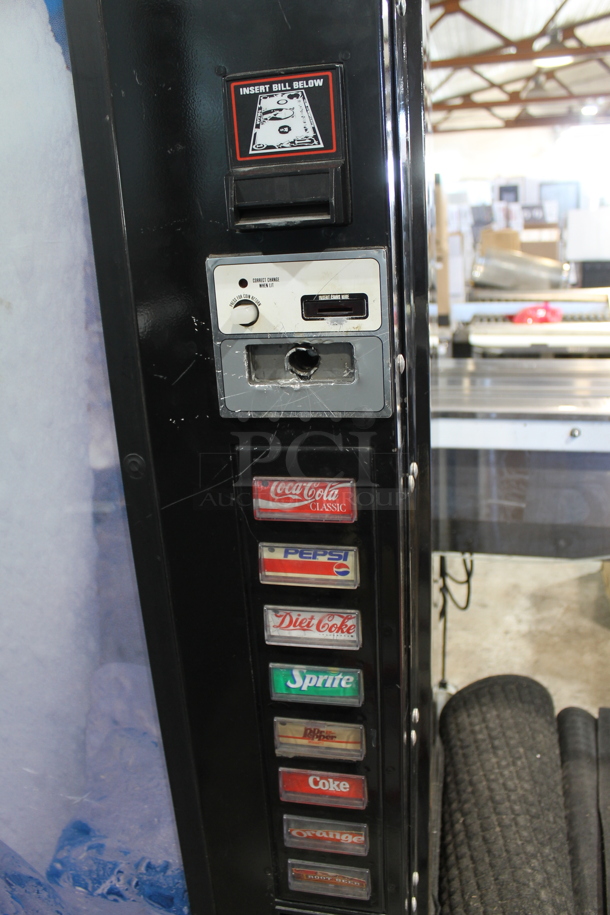 Dixie Narco Metal Commercial Can Vending Machine w/ Cash and Coin Acceptor. 120 Volts, 1 Phase. Tested and Powers On But Does Not Get Cold - Image 2 of 3