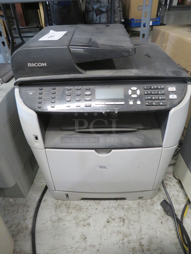 One Ricoh Black And White Laser Multi Function Printer. #Aticio SP3510SF. - Image 1 of 2