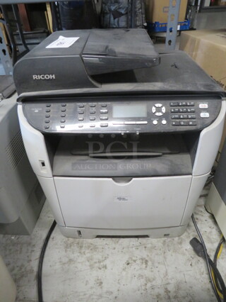 One Ricoh Black And White Laser Multi Function Printer. #Aticio SP3510SF.