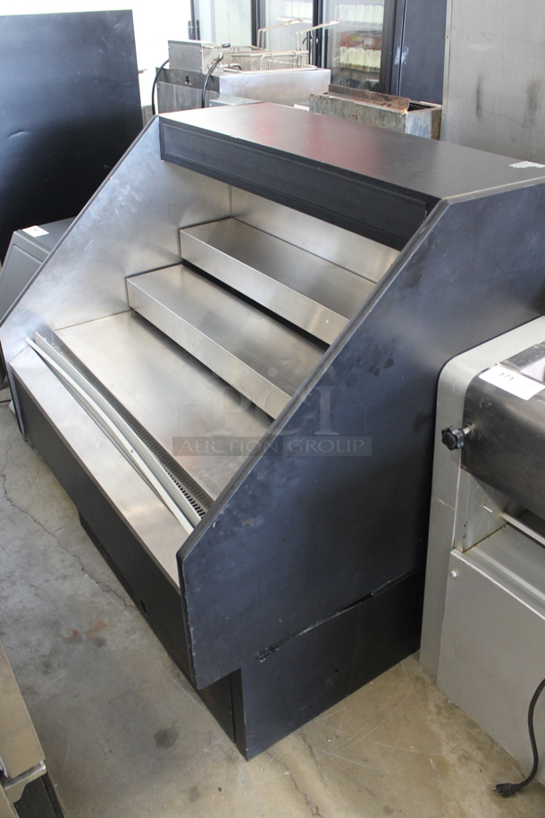 Metal Commercial Floor Style Open Grab N Go Merchandiser Display Case. Tested and Powers On But Does Not Get Cold - Image 1 of 6