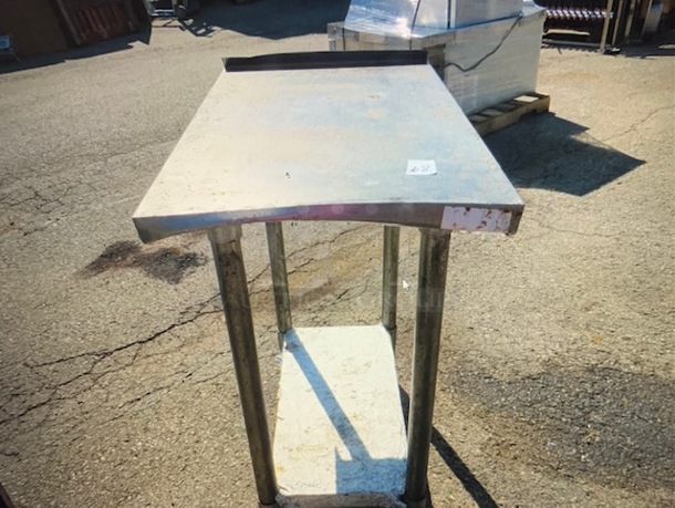 One Stainless Steel Table With Under Shelf. 18X30X36