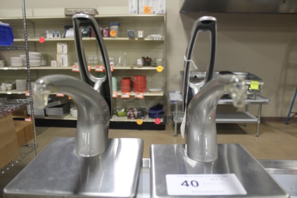 2 Commerical Stainless Steel San Jamar Condiment Dispensers With Dispenser Pumps. 7x7x20. 2X Your Bid! - Image 2 of 3