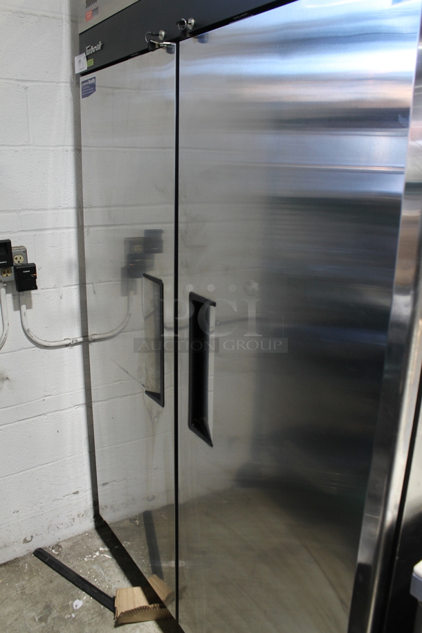 Turbo Air M3R47-2-N Stainless Steel Commercial 2 Door Reach In Cooler w/ Poly Coated Racks on Commercial Casters. 115 Volts, 1 Phase. Tested and Working! - Image 3 of 7