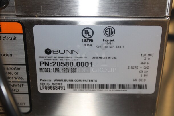 NEW! Bunn 20580.0001 Commercial Stainless Steel 6lb Single Hopper Coffee Grinder. 8.25x10x15. 120V/60Hz.  - Image 5 of 6
