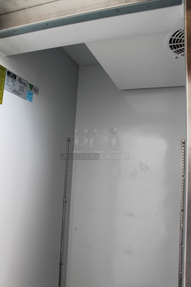 Arctic Air AR49E ENERGY STAR Stainless Steel Commercial 2 Door Reach In Cooler  w/ Poly Coated Racks. 115 Volts, 1 Phase. Tested and Does Not Power On - Image 6 of 10
