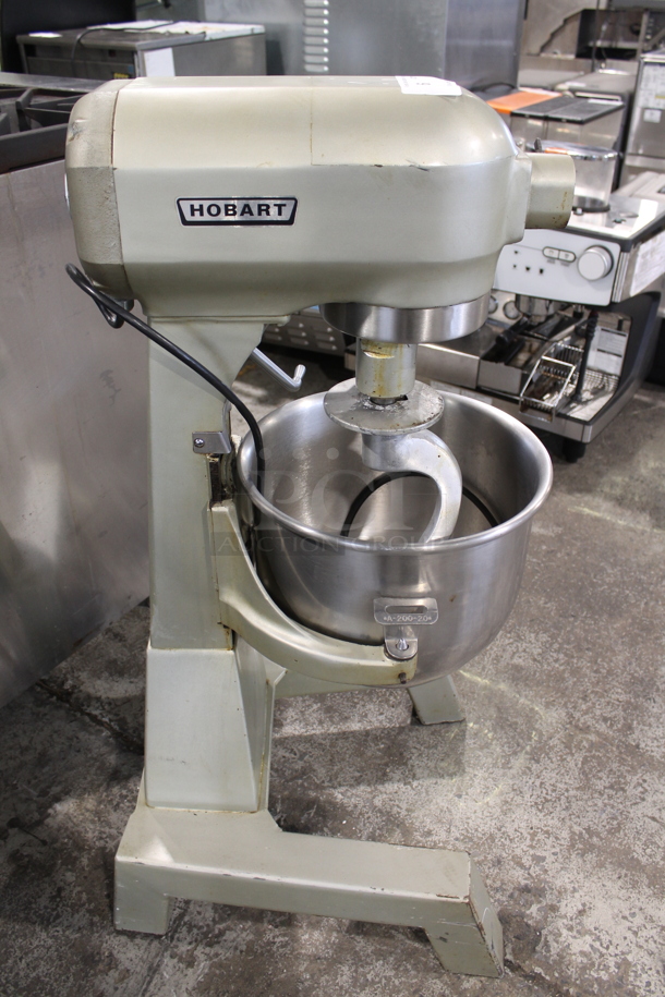 Hobart A-200FT Metal Commercial Floor Style 20 Quart Planetary Dough Mixer w/ Stainless Steel Mixing Bowl and Dough Hook. 115 Volts, 1 Phase. Tested and Working! - Image 5 of 8