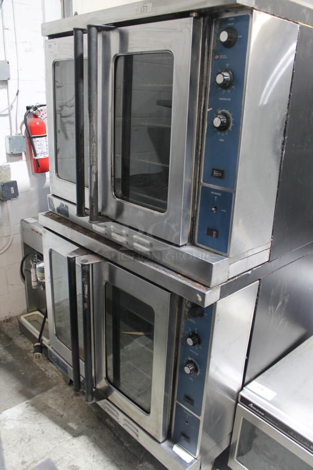 2 Duke Stainless Steel Commercial Natural / Propane Gas Powered Full Size Convection Oven w/ View Through Doors, Metal Oven Racks and Thermostatic Controls. 2 Times Your Bid!