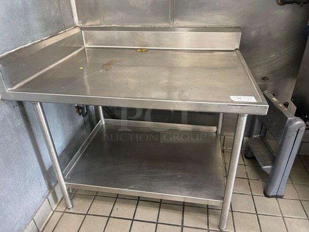 Clean! Commercial 48 inch Stainless Steel Table With Stainless Shelf NSF With Splash Guard - Image 4 of 7