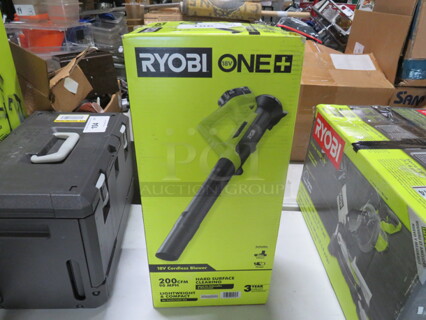One Ryobi 18 Volt Cordless Blower.