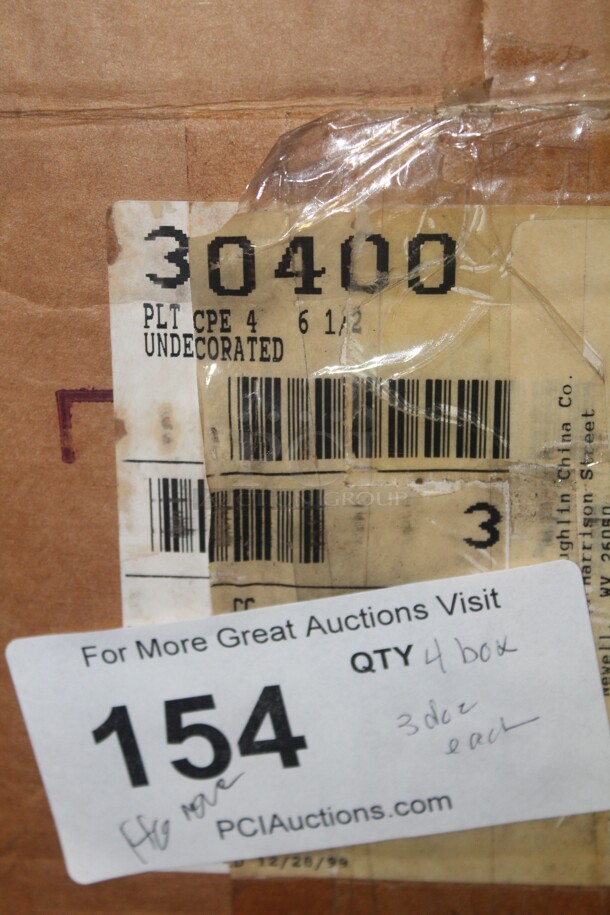 NEW IN BOX! 4 Boxes (36 Count Each) Homer Laughlin 6.5" Plates. 144X Your Bid!   - Image 2 of 2
