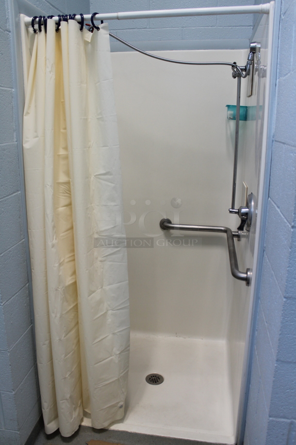 ALL ONE MONEY! ROOM LOT of Various Items Including Trash Can, Grab Bars, Toilets, Stalls, Lockers and Mirror. BUYER MUST REMOVE. - Image 6 of 12