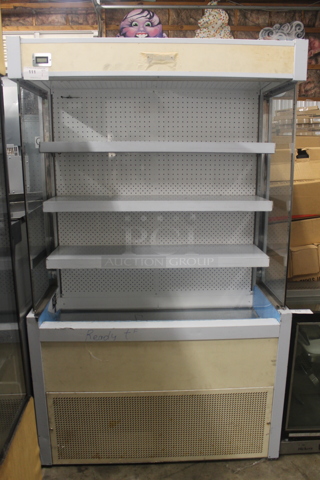 BRAND NEW SCRATCH AND DENT! CustomCool GC48SC Metal Commercial Floor Style Open Grab N Go Merchandiser w/ Metal Shelves. 115 Volts, 1 Phase. Tested and Powers On But Does Not Get Cold
