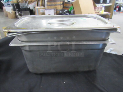 1/3 Size 6 Inch Deep Hotel Pan With Lid. 2XBID