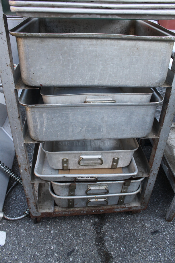 Metal Pan Transport Rack on Commercial Casters w/ Contents. - Image 4 of 4