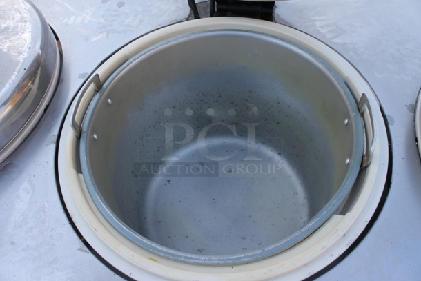 Stainless Steel Commercial Rice Cooker Table w/ 3 Rice Cookers. Tested and Powers On But Does Not Get Warm - Image 5 of 6