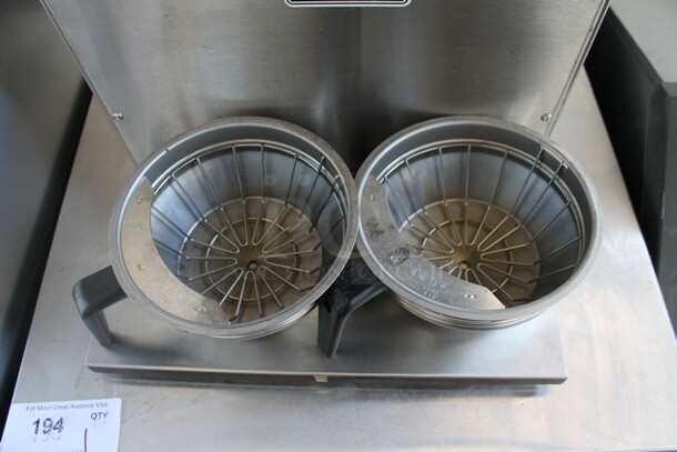 Bunn CWTF TWIN-APS Stainless Steel Commercial Countertop Double Coffee Machine w/ Hot Water Dispenser. 120/240 Volts, 1 Phase.  - Image 3 of 5