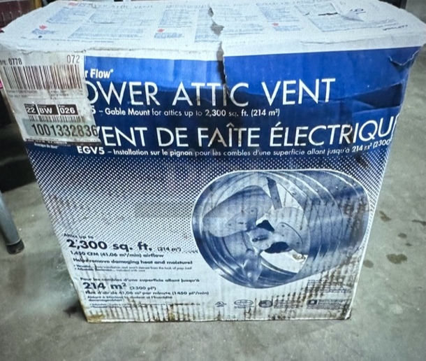One NEW Master Flow Power Attic Vent. - Image 1 of 1