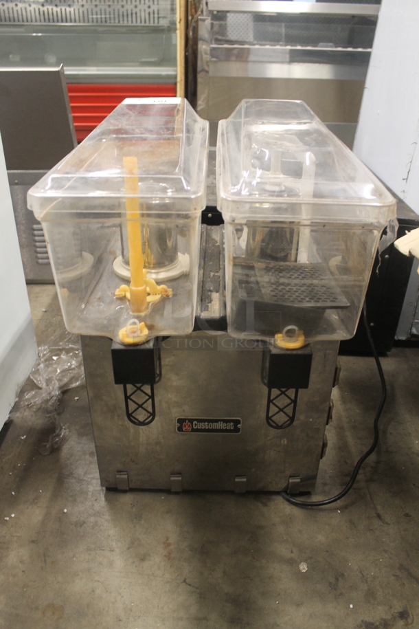 CustomHeat RSDM-160001 B1 Stainless Steel Commercial Countertop 2 Hopper Refrigerated Beverage Machine. 110 Volts, 1 Phase. Tested and Powers On But Does Not Get Cold - Image 1 of 4