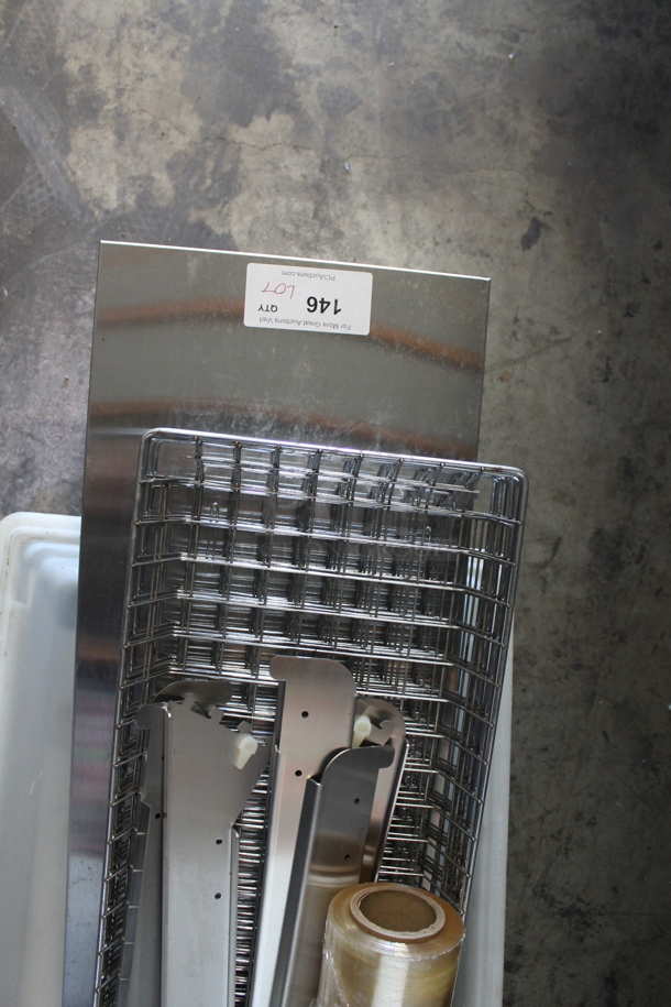 ALL ONE MONEY! Lot of Various Items Including Metal Wire Baskets and Roll of Plastic Wrap - Image 3 of 4