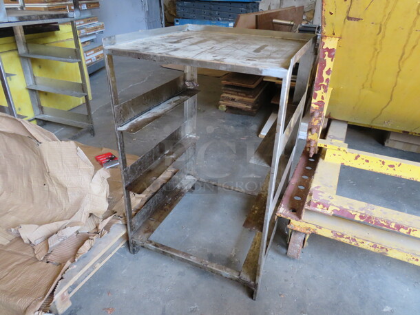 One Stainless Steel Dishwasher Rack Stand. 22X22X35