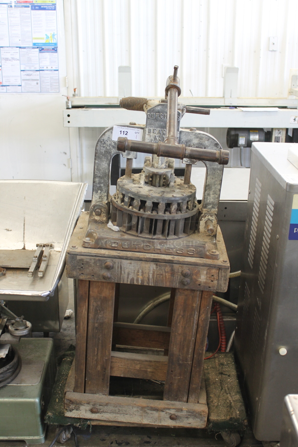 Dutchess Metal Commercial Countertop Dough Divider on Wooden Stand. - Image 1 of 5