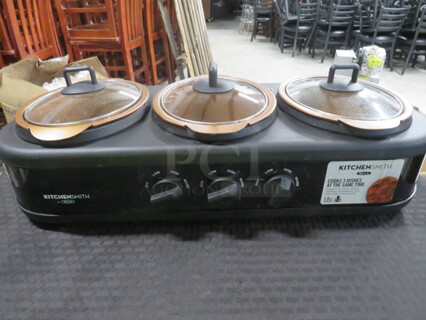 One Bella Triple Crock Pot. 1.5qt Each.