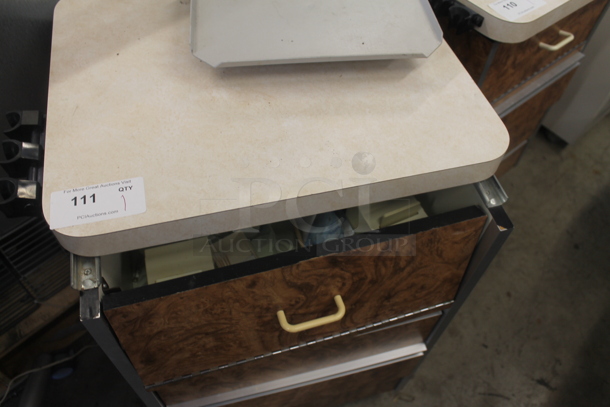 Wood Pattern Counter w/ Drawer and Contents. - Image 4 of 8